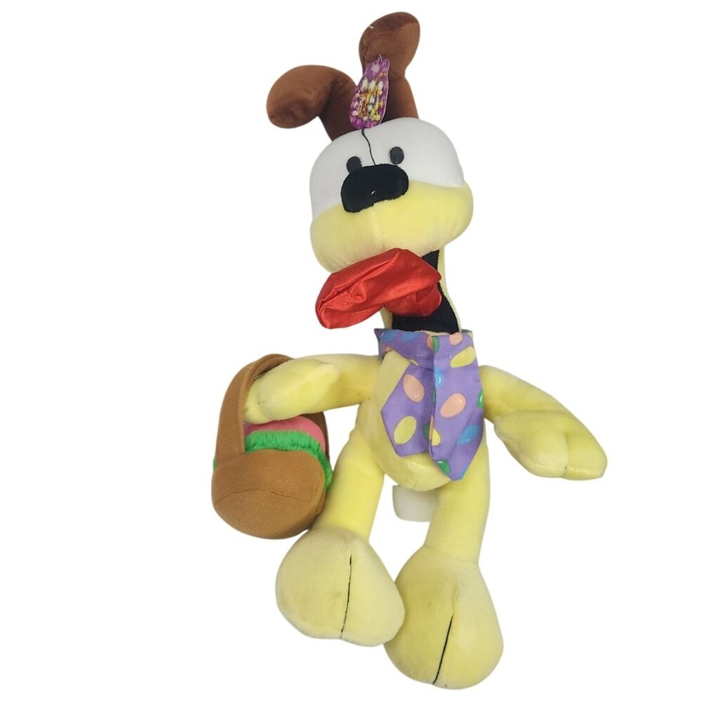 Odie Plush Toy W/ Easter Basket Tie & Bunny Ears Garfield Play By Play 16" Tags